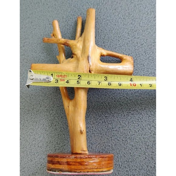 Mini Tree Root? Wooden Abstract Art Sculpture Stand Decor Ring Holder 6.5x4" - Picture 14 of 14